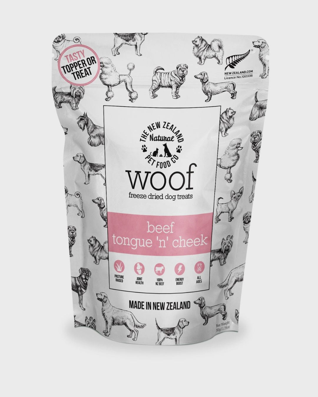 Woof FD Beef Tongue 'n' Cheek Treat 1.76oz