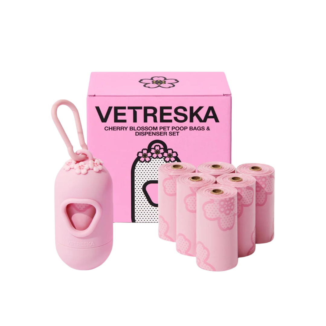 Pet Poop Bags with Dispenser Set