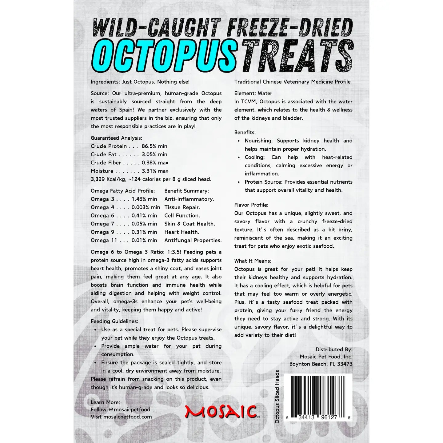 Mosaic Freeze-Dried Wild Octopus Sliced Heads 2.5 oz