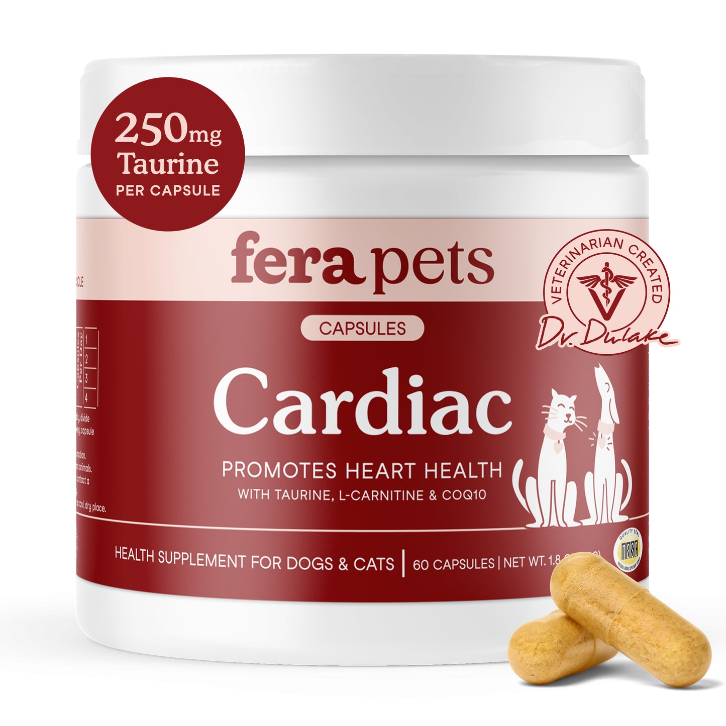 Fera Cardiac Support for Dogs and Cats 60 Capsules