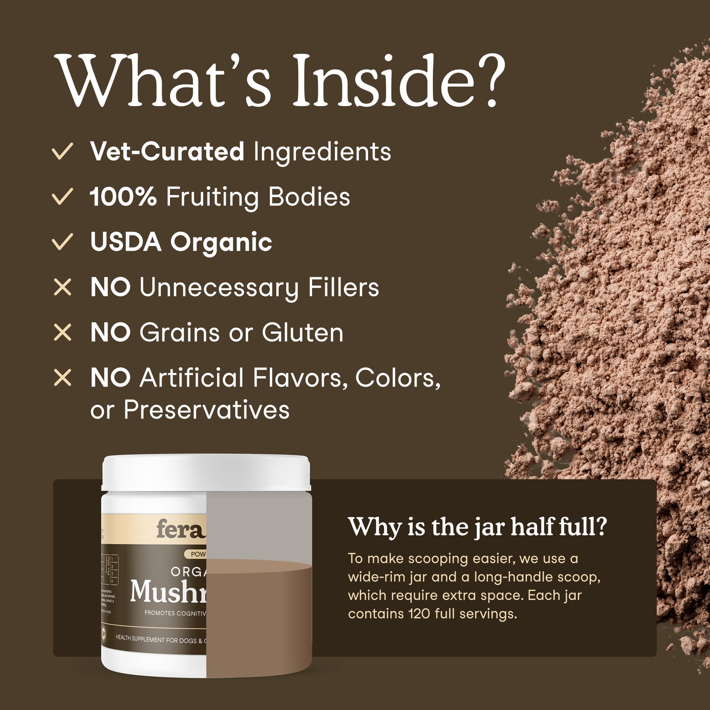 Fera Organic Mushroom Blend for Immune Support 2.12oz