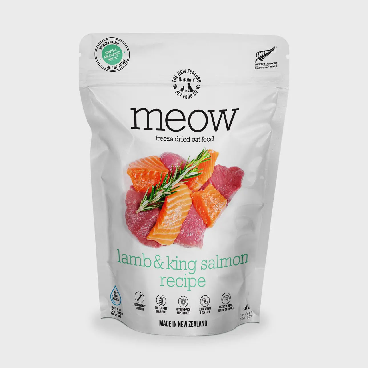 Meow Freeze Dried Cat Food Lamb&King Salmon 9.9oz