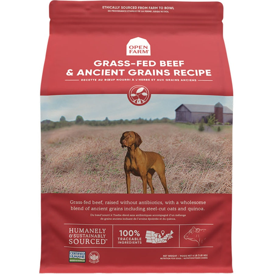 Open Farm Grass-Fed Beef & Ancient Grains Dry Dog Food-11lb