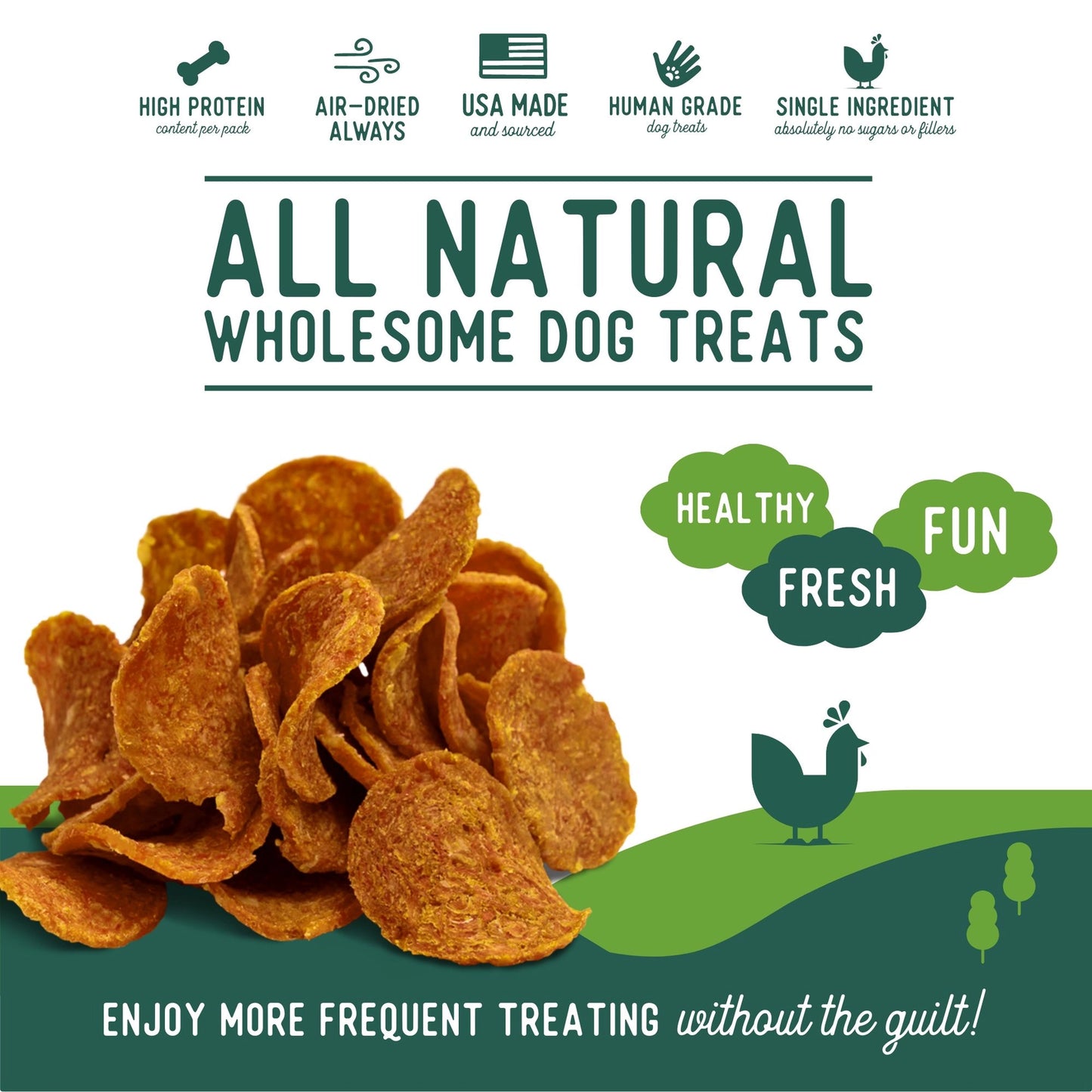 Single Ingredient Chicken Chips For Dogs 3.5oz
