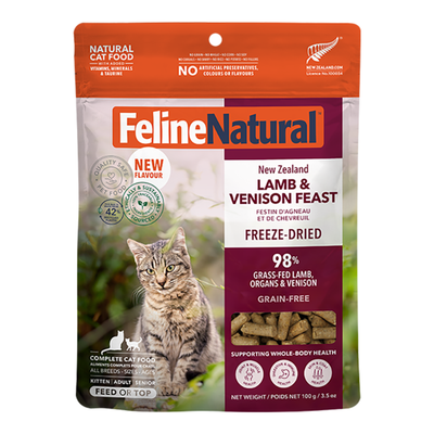 Feline Natural Lamb & Venison Feast Freeze-Dried Cat Food 3.5oz