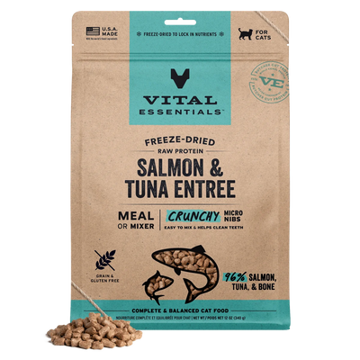 Vital Essentials Freeze-Dried Cat Crunchy Micro Nibs Salmon&Tuna 12oz