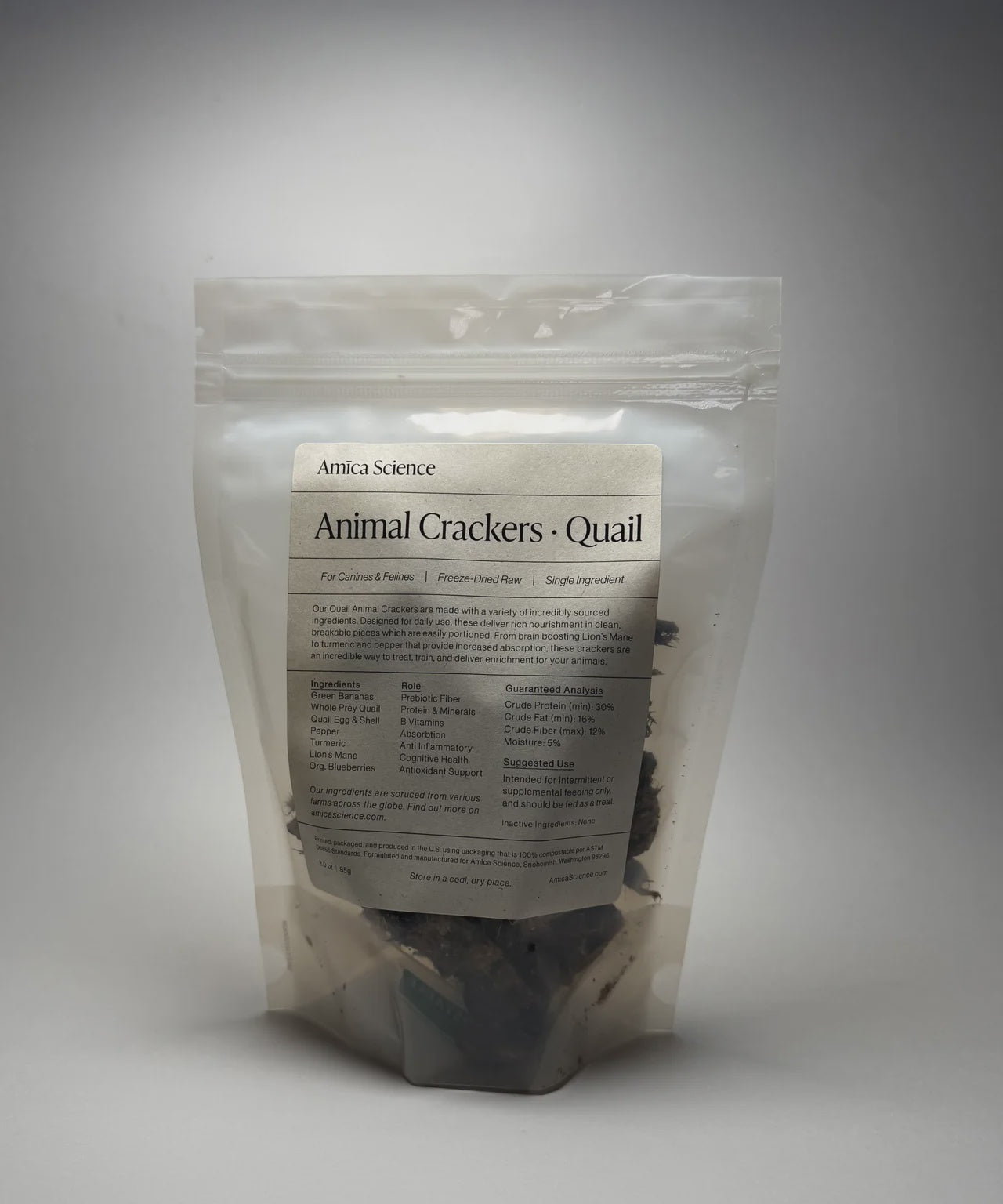 Amica Science Freeze Dried Animal Crackers - Quail 3oz
