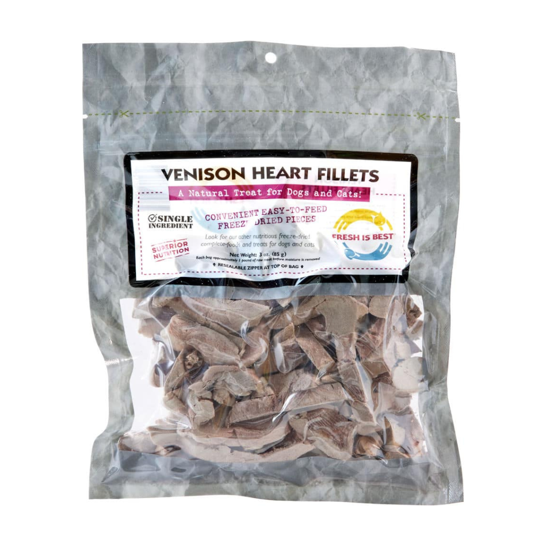 Fresh Is Beat Freeze Dried Venison Heart Fillets 3oz
