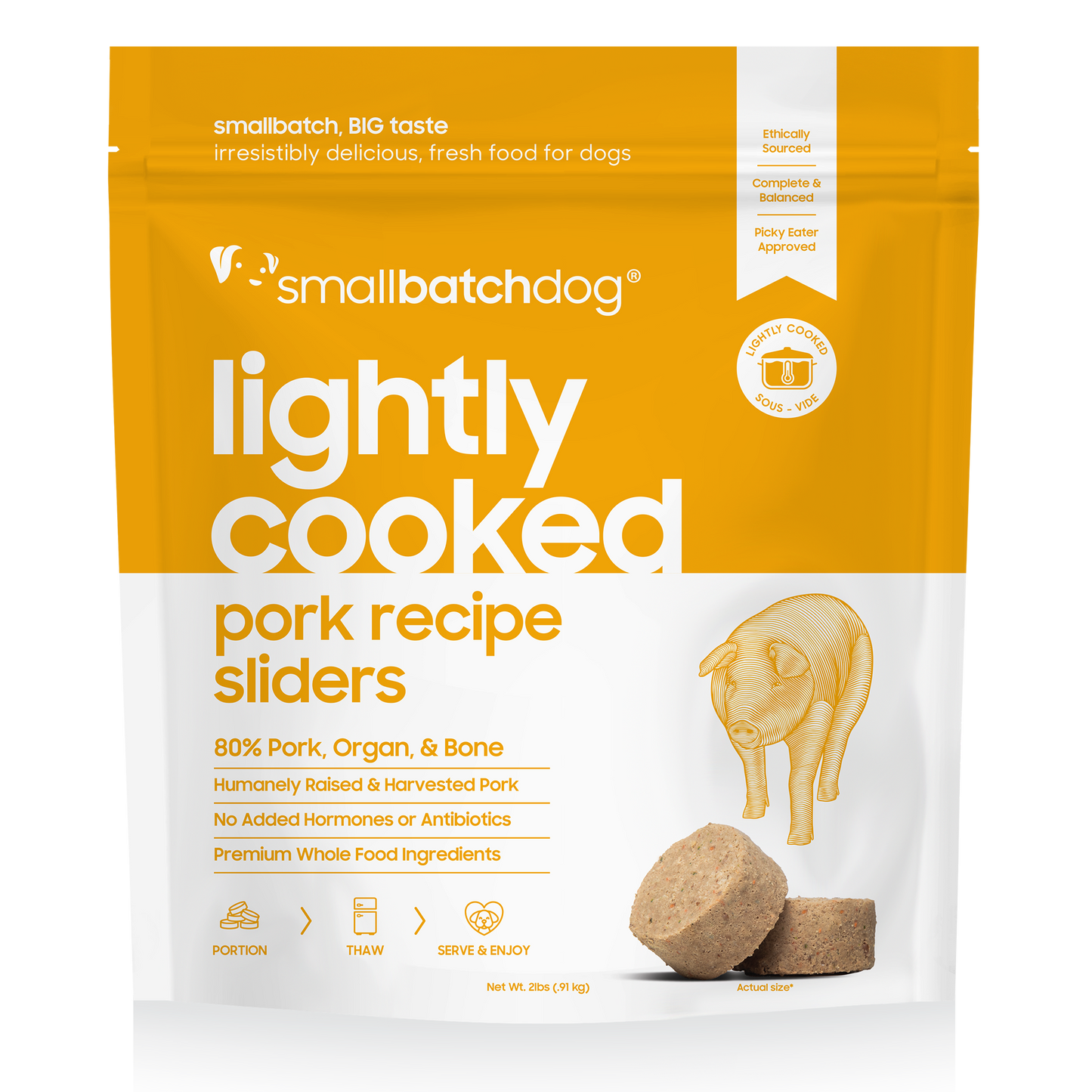 SmallBatch Dog Lightly Cooked Pork Frozen-2lb