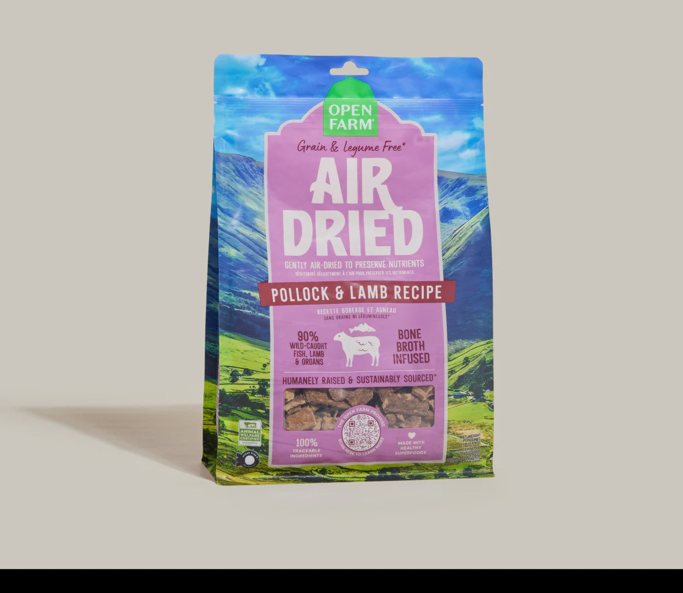 Open Farm Pollock & Lamb Air Dried Recipe for Dogs 1lb