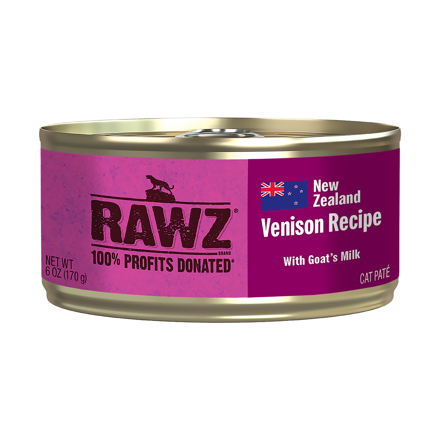 Rawz Cat 94% Venison With Goats Milk Pate Can