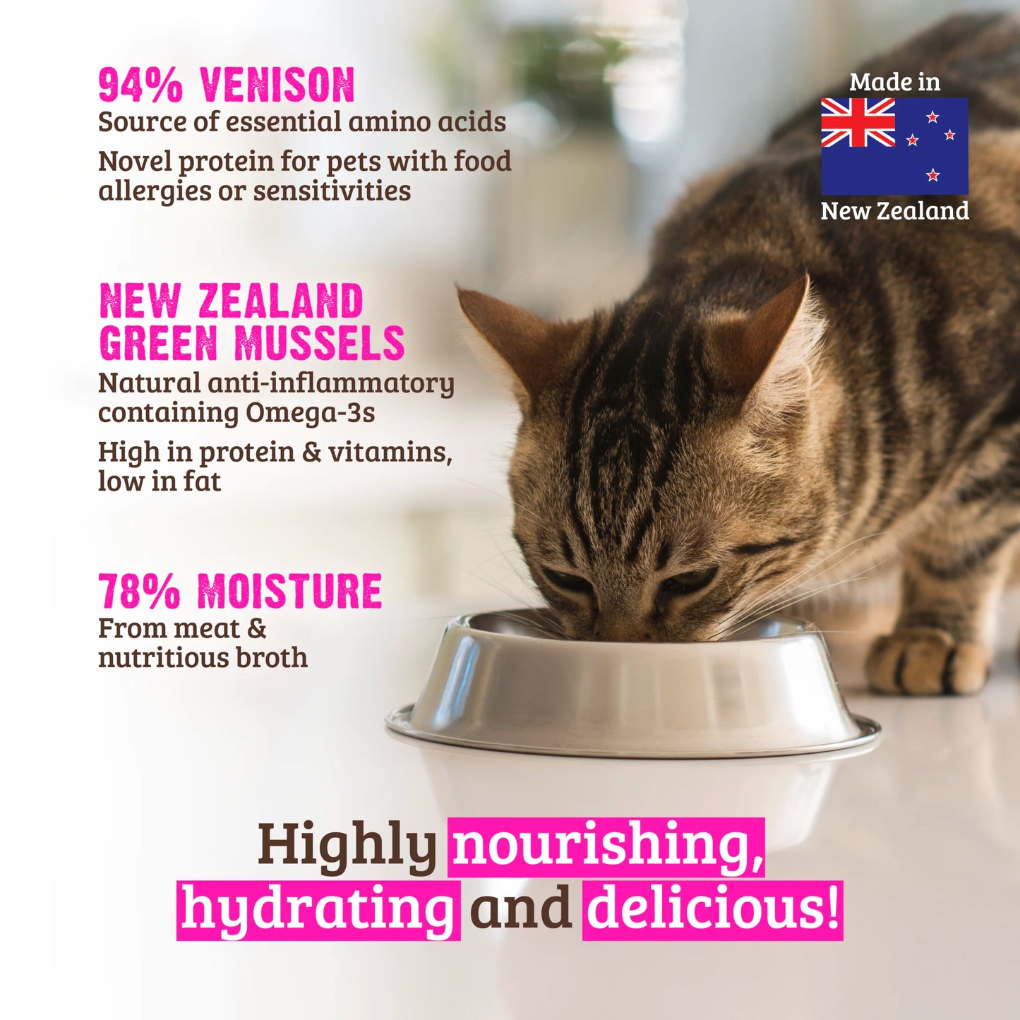 Rawz Cat 94% Venison with Green Mussels Pate