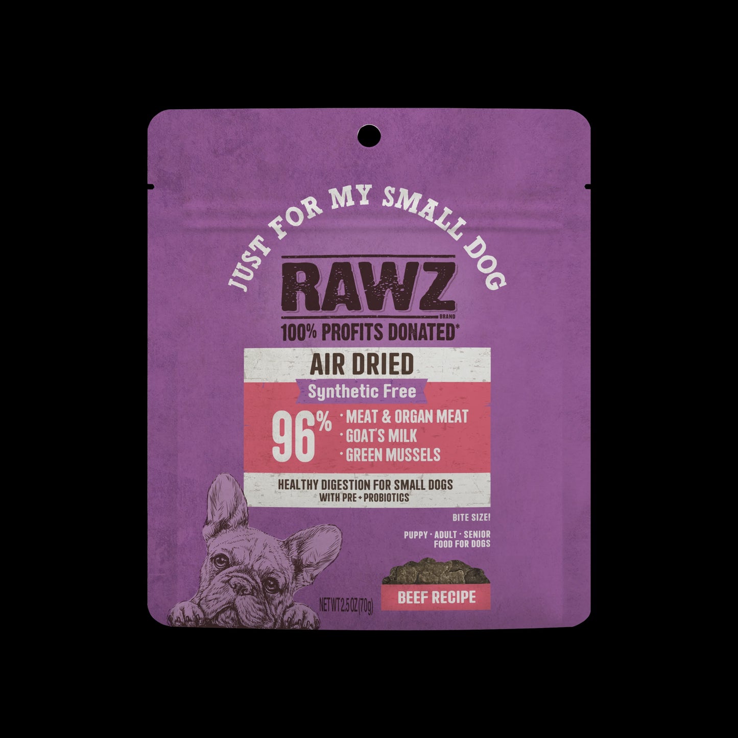 Rawz Air Dried "Just For My Small Dog" Beef Recipe 2.5oz