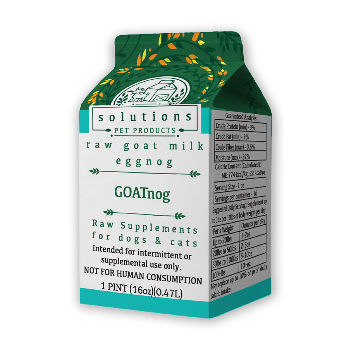 Solutions Raw Goat Milk GOATnog 16oz