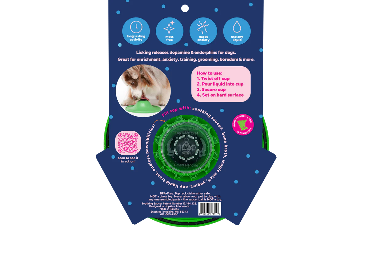 Stashios Soothing Saucer Dog Toy-Green