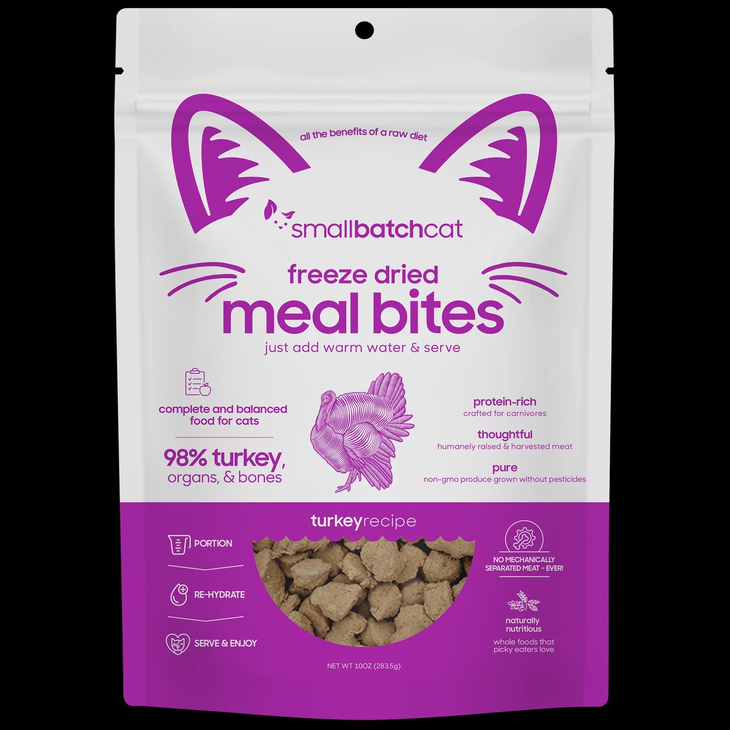Smallbatch Freeze-Dried Turkey Meal Bites Cat Food 10oz