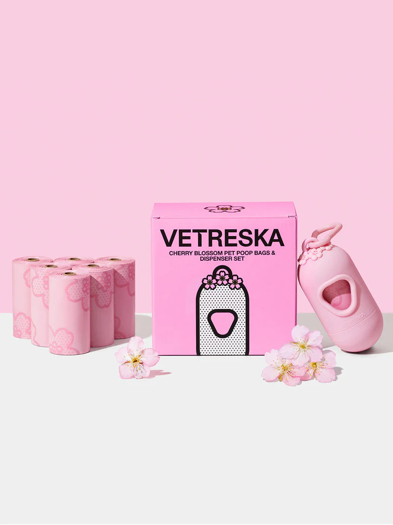Pet Poop Bags with Dispenser Set