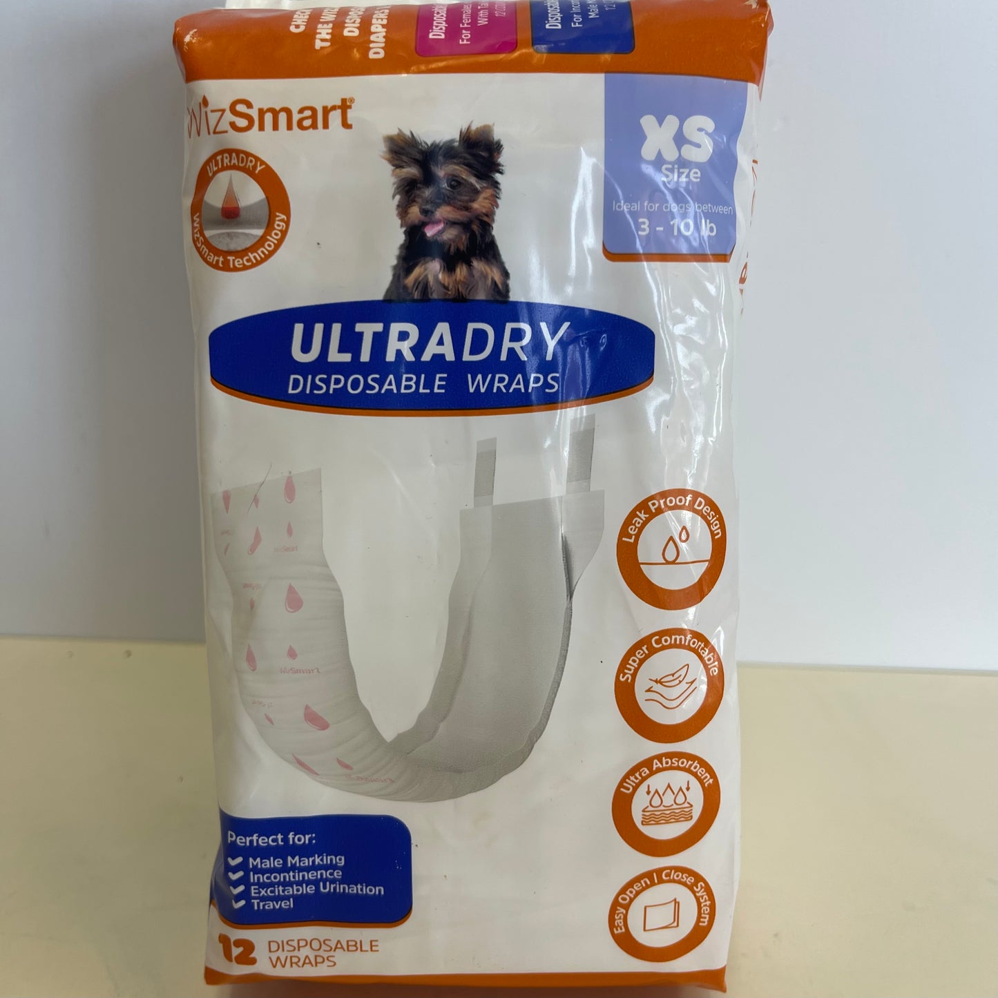 WizSmart Ultradry Male Wraps 12CT