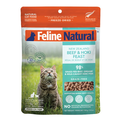 Feline Natural Beef&Hoki Feast Freeze-Dried Cat Food 3.5oz