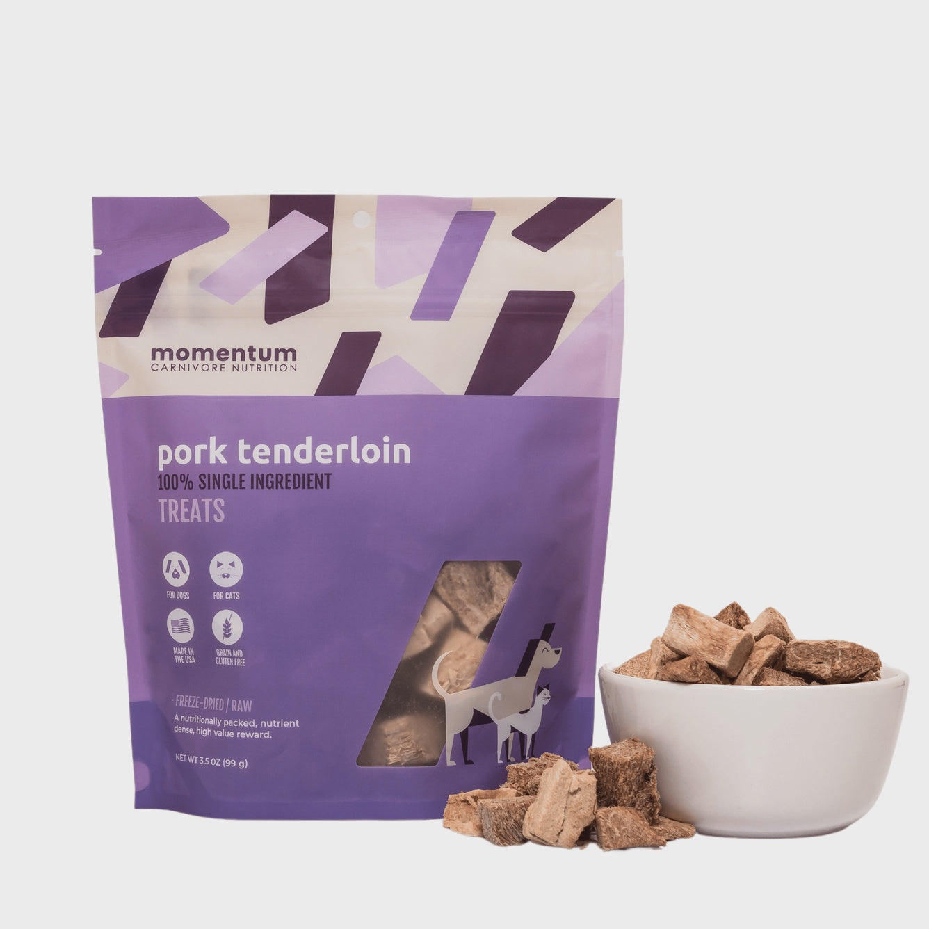Momentum Carnivore Nutrition Pork Tenderloin Dog &Cat Treats 3.5oz