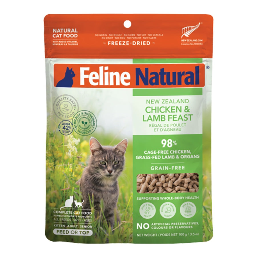 Feline Natural Chicken & Lamb Feast Freeze-Dried Cat Food 3.5oz