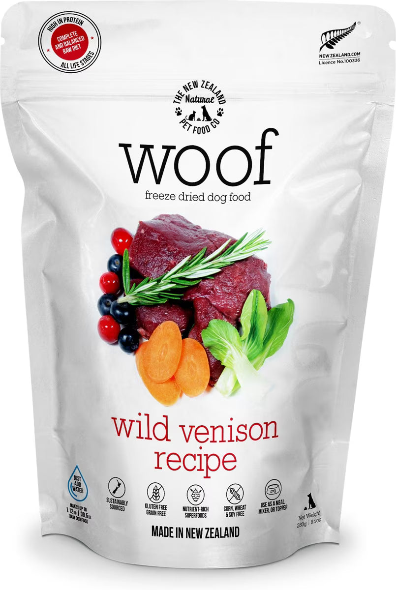 Woof Wild Venison Freeze Dried Dog Food 9.9oz