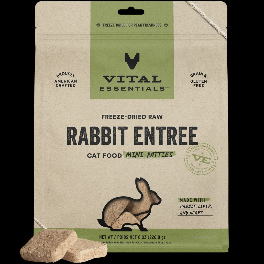 Vital Essentials Cat FD Mini Patties Rabbit 8oz
