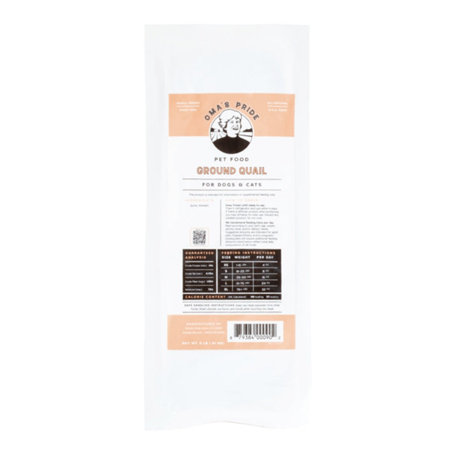 OMA'S Dog Cat Frz Ground Quail Frames 2lb