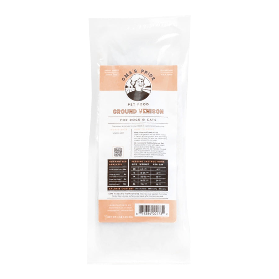 OMA'S Dog Cat Frz Ground Venison 1lb