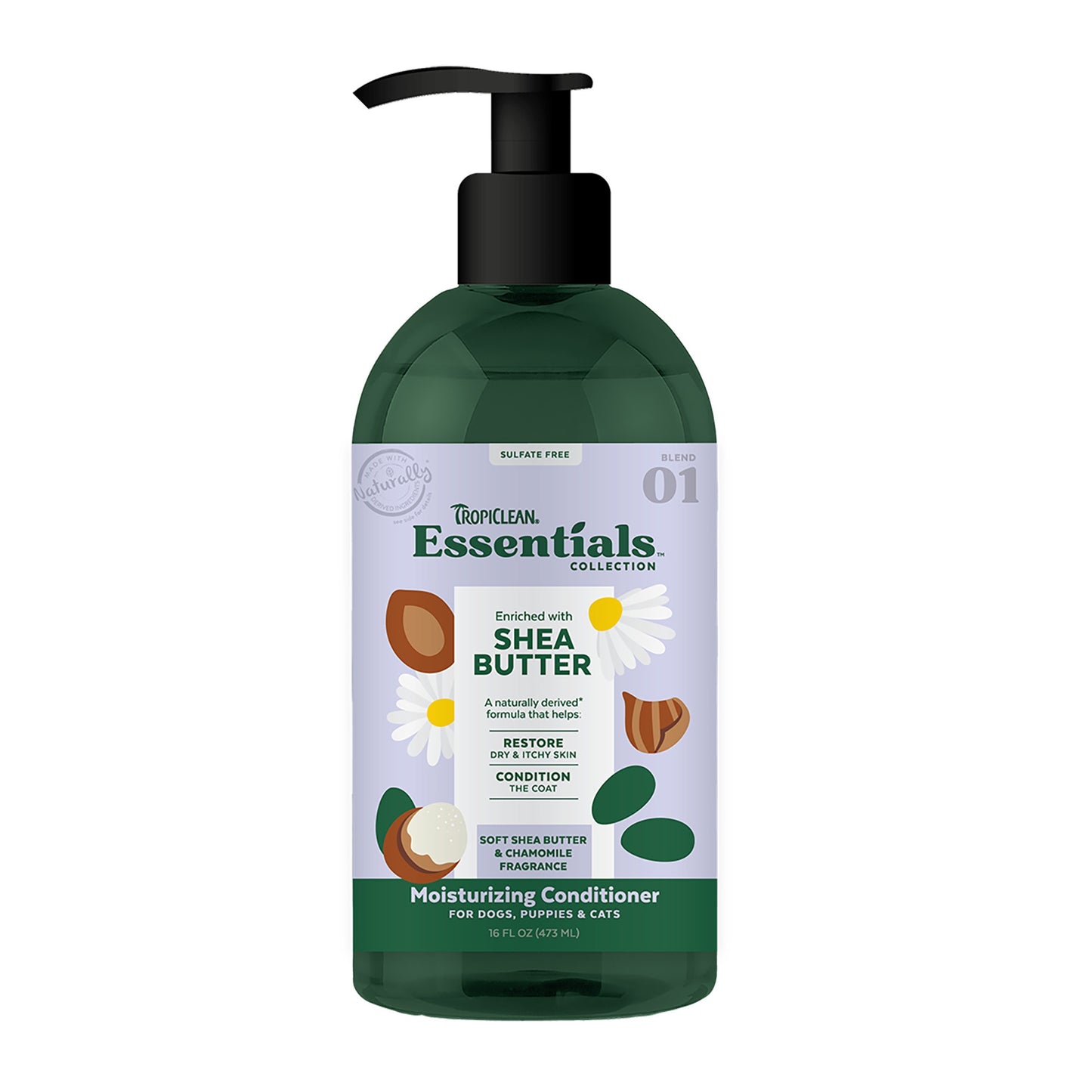 Tropiclean Essentials Shea Butter Conditioner For Dogs & Cats 16OZ