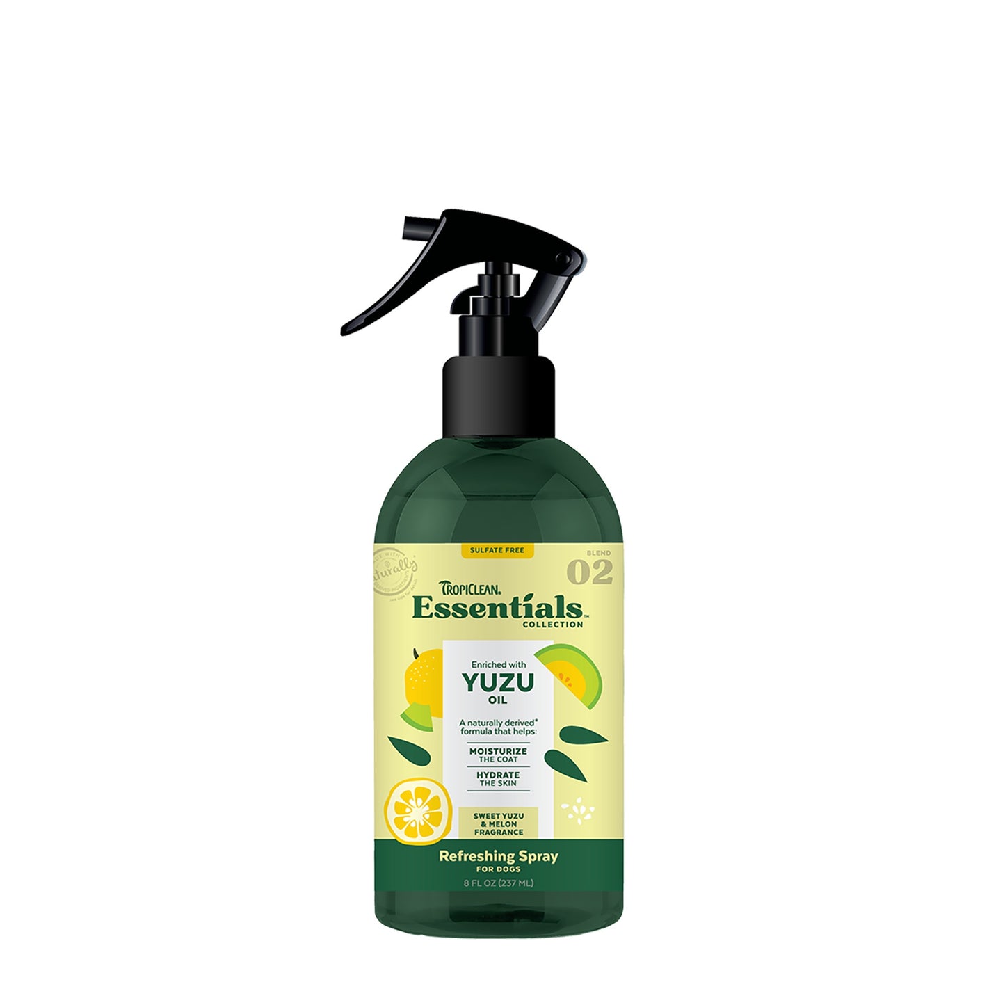 Tropiclean Essentials YUZU Oil Refershing Spray For Dogs 8OZ