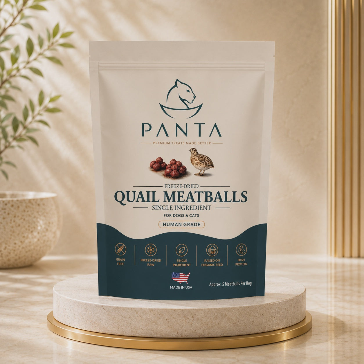 Pawfect Pawtions Freeze Dried Quail Meatballs 2oz
