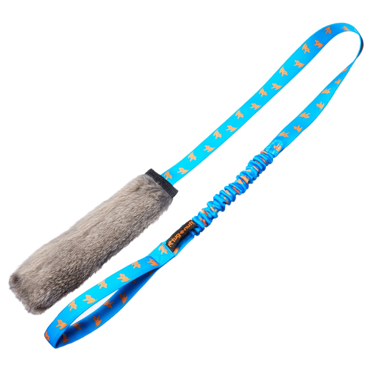 Tug E Nuff Rabbit Fur Squeaky Bungee Chaser Tug Toy