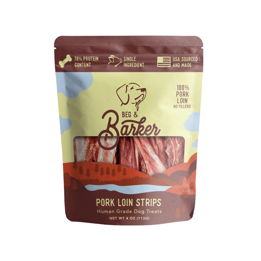 Whole Pork Loin Jerky Strips Dog Treats 4oz