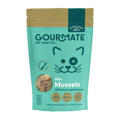 Gourmate Mini Mussels | Freeze Dried Cat Treats 25g