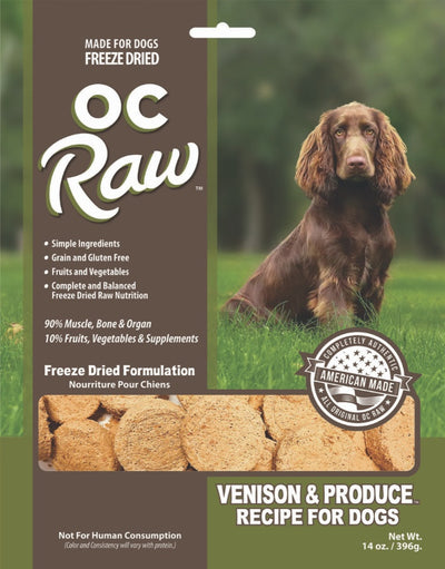 OC Raw Freeze Dried Dog Food Sliders Venison 14oz