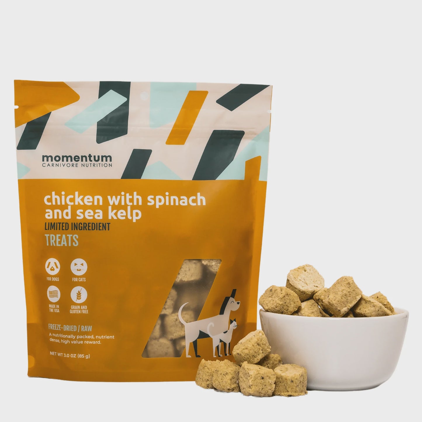 Momentum Carnivore Nutrition Chicken Spinach & Sea Kelp Dog Treats 3.5oz