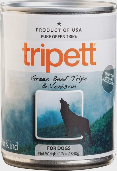 Petkind Tripett Grain-Free Green Beef Tripe & Venison Wet Dog Food  12oz