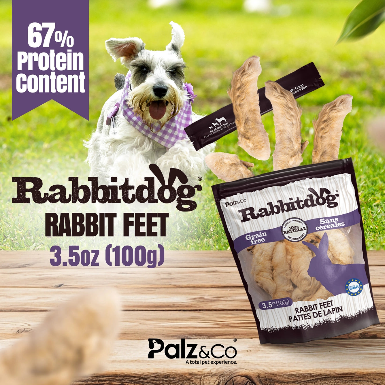 Palz&Co Rabbitdog Rabbit Feet with Fur 100g