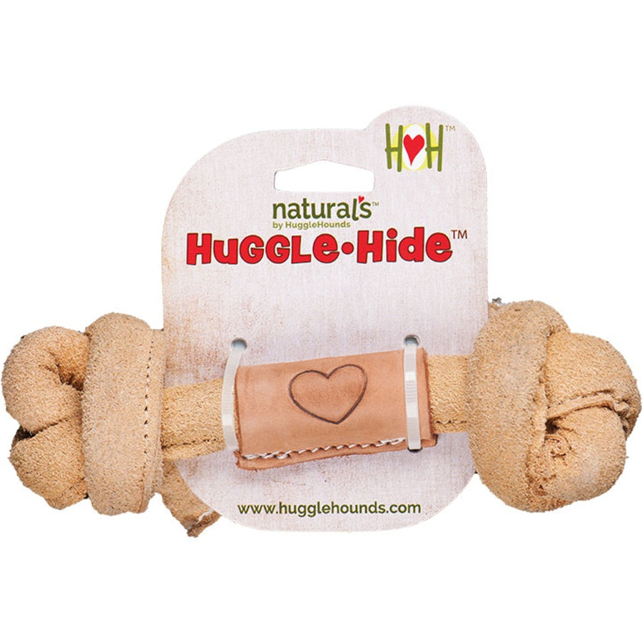 Huggle Hounds Dog Natural Leather Knot Bone