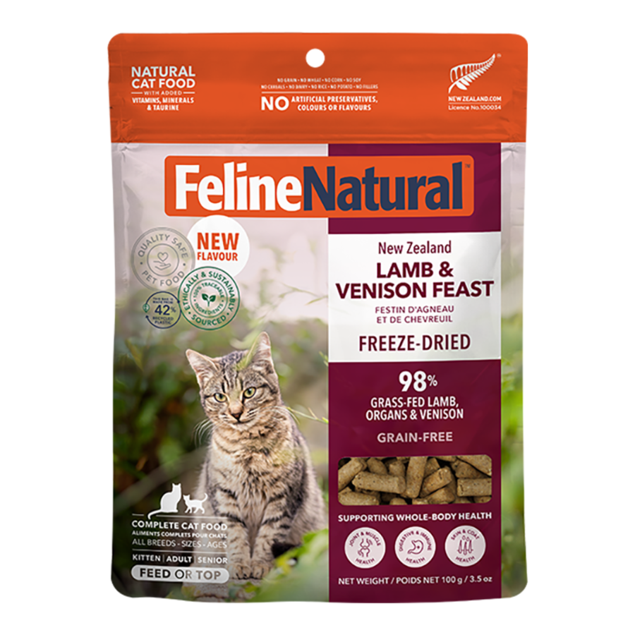 Feline Natural Lamb & Venison Feast Freeze-Dried Cat Food 3.5oz