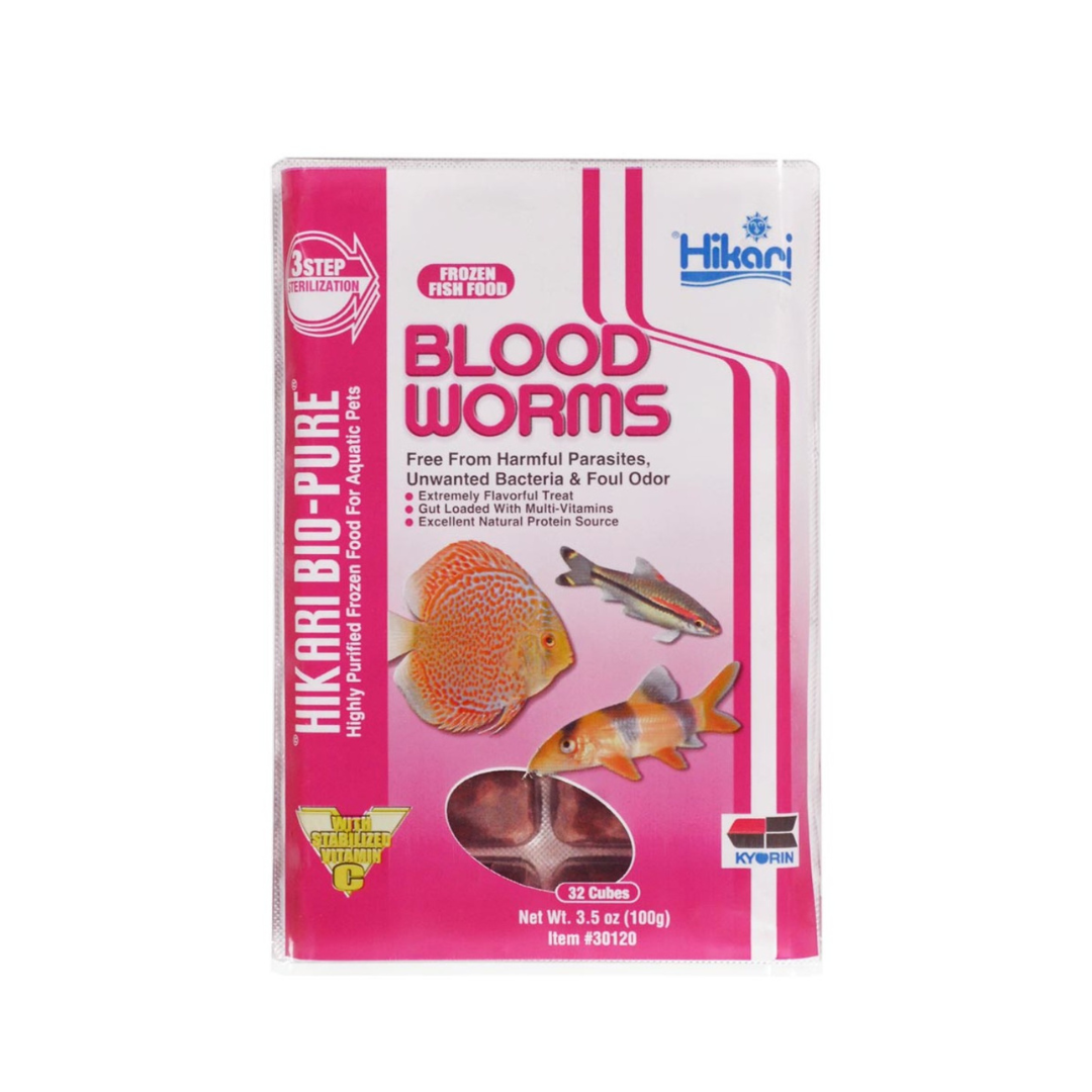 Hikari USA Blood Worm Frozen Fish Food 3.5oz