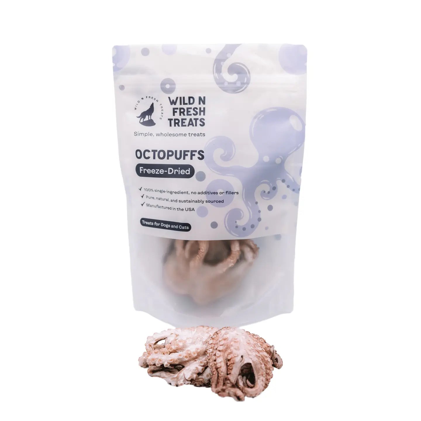 Wild n Fresh Treats  Freeze-Dried Octopuffs-1.5oz