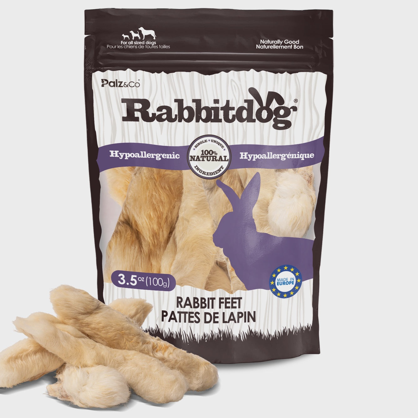 Palz&Co Rabbitdog Rabbit Feet with Fur 100g