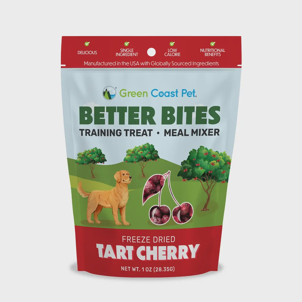 Green Coast Pet Freeze Dried Tart Cherry Training Treat For Dog 1oz