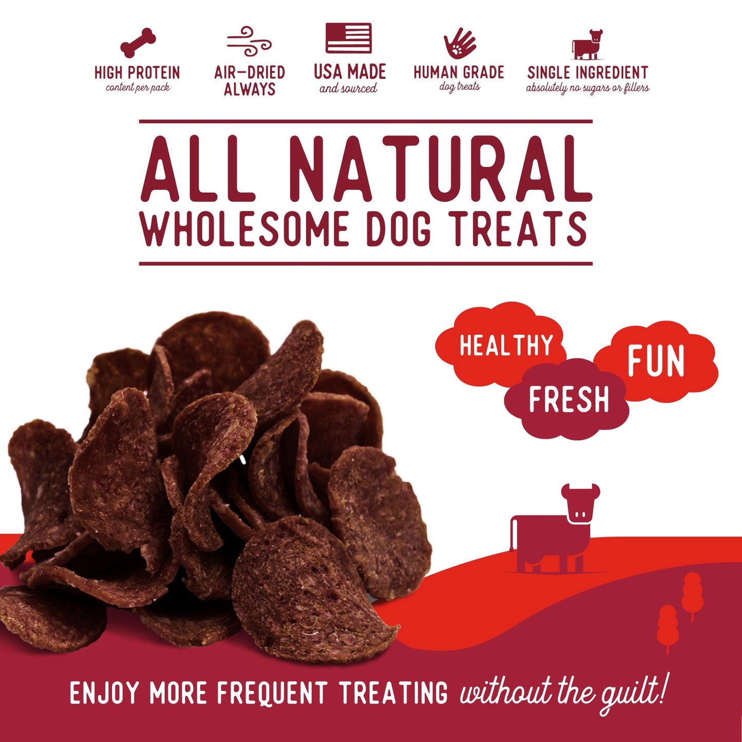 Single Ingredient Beef Chips For Dogs 3.5oz