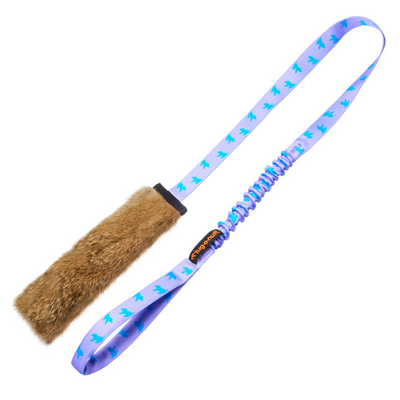 Tug E Nuff Rabbit Fur Squeaky Bungee Chaser Tug Toy