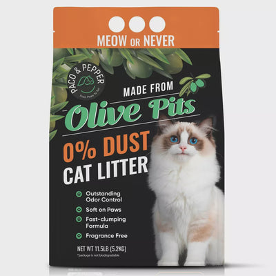 Paco & Pepper Made from Olive Pits Natural Low Dust Clumping Cat Litter-11.5lb