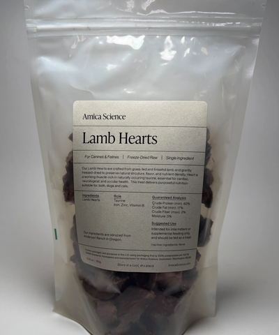 Amica Science Freeze Dried Lamb Hearts 3oz