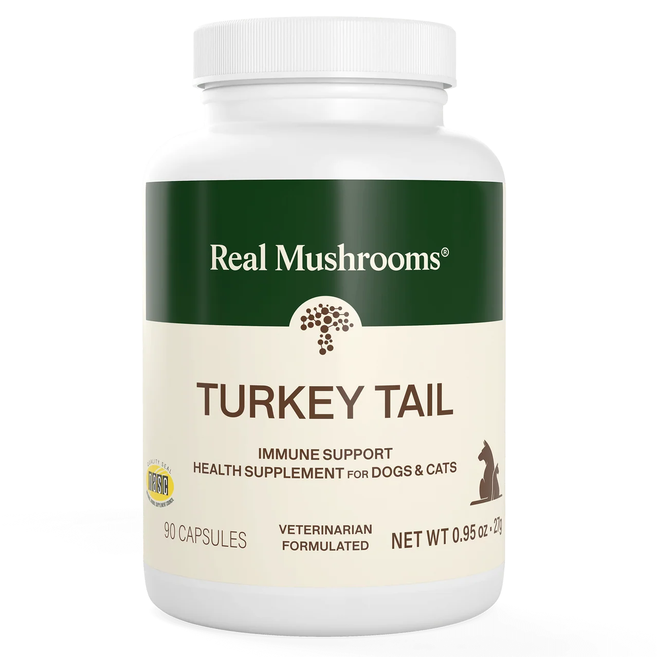 RealMushrooms Turkey Tail Extract Capsules for Pets 90 Capsules
